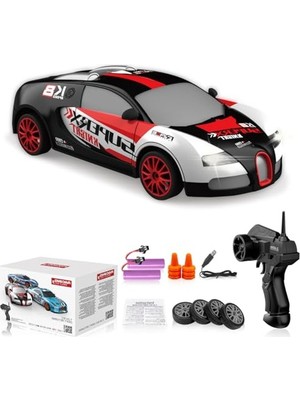 Die Grup Rc Drift Araba Uzaktan Kumanda Araba 2.4ghz 1:24 Ölçekli 4WD 15KM/H Yüksek Hızlı Model Araç LED Işıkları Sürüklenen Lastik Yarışı Spor Oyuncak Araba Yetişkin Erkek Kız Çocuklar Için Hediye 2 Adet Şarj