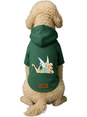 Die Grup Baskılı Içi Polarlı Köpek ve Kedi Kıyafeti & Elbisesi - Yeşil Renk Kapüşonlu Hoodie B2ADB, 4xl
