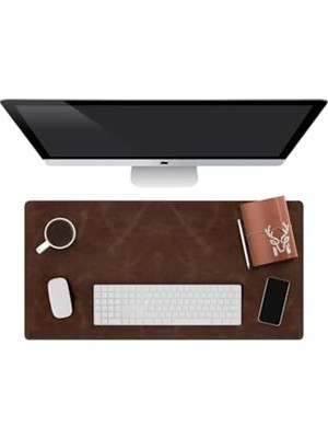 Die Grup Modica® Hobart - Hakiki Deri Masa Matı | Deri Oyuncu Mouse Pad | Yazı Masası Altlığı 75X34 cm (Kahverengi)