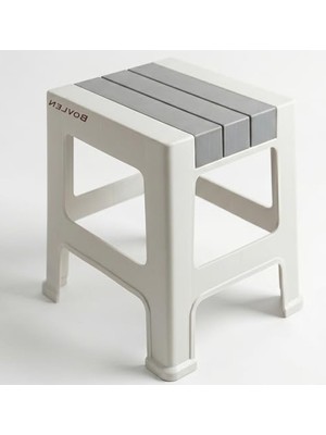Die Grup Küçük Boy Kaymaz Tabanlı Ev Ofis Taburesi - 120 kg Taşıma Kapasiteli Kaymaz Banyo Taburesi - Çocuk Taburesi - 31X35X35 cm (Gri)