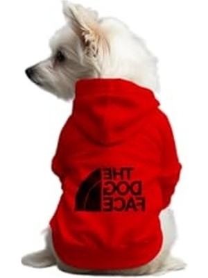 Die Grup Kedi ve Köpek Kıyafeti & Elbisesi Kırmızı Hoodie The Dog Face Xl