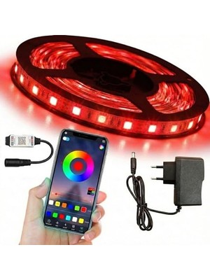 Die Grup Amberled 5 Metre Rgb Şerit LED Seti - Bluetooth Uygulama Kontrollü - Müziğe Duyarlı 5050 3 Çipli Tak Çalıştır - Adaptör Dahil - Iç Mekan Silikonsuz Aydınlatma          [enerji Sınıfı F]