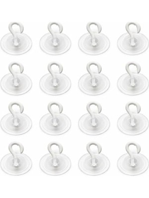 Die Grup Şeffaf Cam Vantuzlu Askı Seti 16’lı, 3 cm x 3 cm Kompakt Tasarım, 3 cm Çap Güçlü Vakumlu Yapışma, Delme ve Vidalama Gerektirmez, Iz Bırakmadan Sökülebilir, Banyo Mutfak Duş Camı Fayans Için Uygun