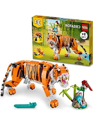 Die Grup LEGO Creator 3’ü 1 Arada Muhteşem Kaplan 31129 – 9 Yaş ve Üzeri Kız ve Erkek Çocuklar Için Doğum Günü Hediyesi Fikri, Kaplan, Kırmızı Panda ve Koi Balığı Içeren Yaratıcı Oyuncak Yapım Seti (755 Parça)