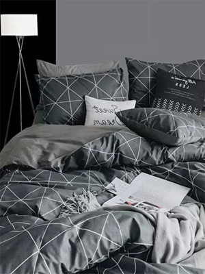 Die Grup Mulberry Pandora Lastikli Çarşaflı Nevresim Takımı Çift Kişilik 200 * 220-GRI