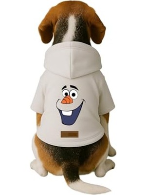 Die Grup Baskılı Içi Polarlı Köpek ve Kedi Kıyafeti & Elbisesi - Beyaz Renk Kapüşonlu Hoodie B5BB6 5xl