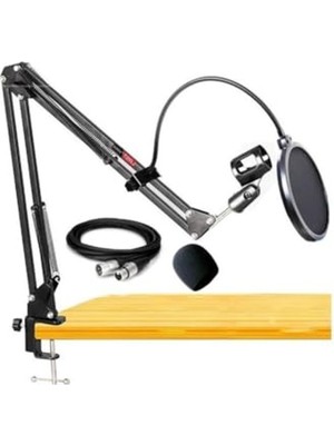 Die Grup Lastvoice NB39PSX Set Stüdyo Masa Mikrofon Standı Pop Filtre Xlr Kablo