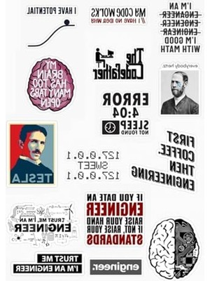 Die Grup Mühendis - Engineer Tasarımlı 15 ' Li Sticker Seti