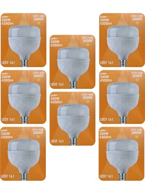 Avarson (8 Adet) Osaka 60W (350W) Sarı Işık E27 Duylu (Kalın Duy) LED Torch Ampul