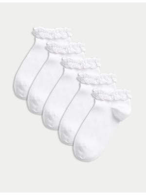 Marks & Spencer 5'li Fırfır Detaylı Freshfeet™ Çorap