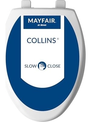 Vuralsin38 18100SL 000 Collins Wc Oturağı, Yavaş Kapanan Plastik, Asla Çözülmez, Süper Kaymaz Tamponlar, Elongated, Uzun Ömürlü Masif Plastik, Beyaz