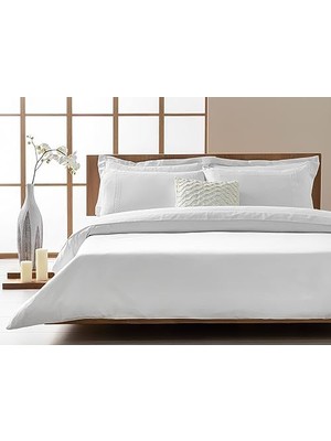 Vuralsin38 Modello Pamuk Nakışlı Size Nevresım Takımı 240X260 cm Beyaz