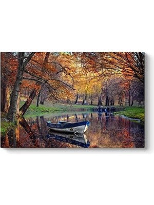 Vuralsin38 Sonbahar Göl Kenarı Tablosu 140 x 100