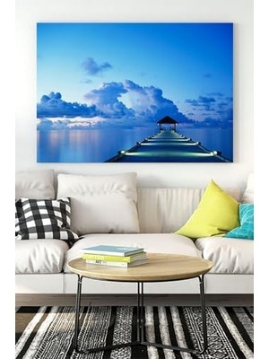 Vuralsin38 (PSTER15780) Masmavi Deniz Manzara Kanvas Tablo 40 x 60