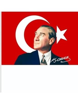 Vuralsin38 Zc Bayrak 100X150CM Atatürk Imzalı Raşel Kumaş Sopalı Türk Bayrağı– Dayanıklı ve Kaliteli Dijital Baskı