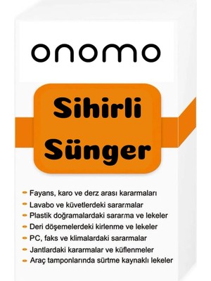 Vuralsin38 Sihirli Sünger, Çok Amaçlı Temizlik Süngeri,, Lavabo, Plastik ve Deri Yüzeyler Için 3 Adet