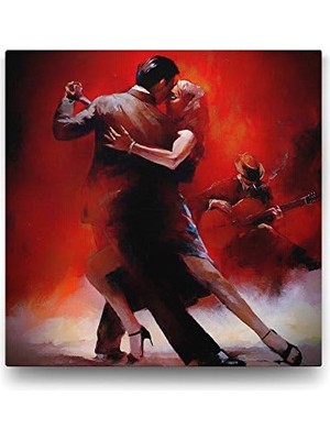 Vuralsin38 Kırmızı Renkte Tango Tablosu - 70X70CM