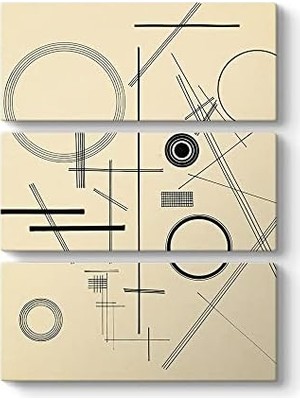 Vuralsin38 Kandinsky - Ohne Titel Tablosu 70 x 96-3 Parçalı