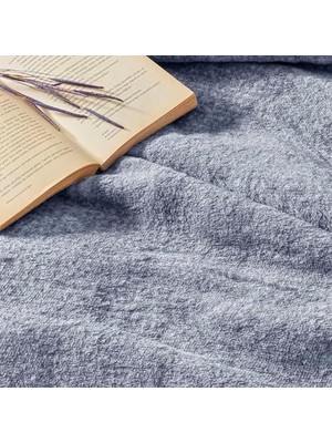Vuralsin38 Taç Midnight DESENLI%100 Pamuk Pamuk Battaniye, Mavi, Tek Kişilik