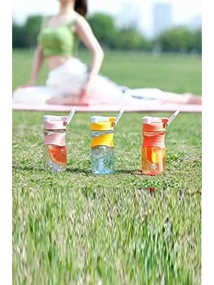 Vuralsin38 450ML Pipetli Tritan Su Matarası Sarı-Mavi-Turuncu VGN030