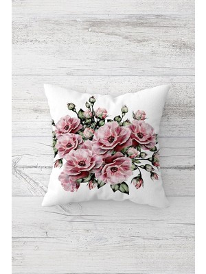 Vuralsin38 Pelangi Çift Tarafı Baskılı Gizli Fermuarlı Dekoratif Yastık Kılıfı Kırlent Kılıfı Koltuk Yastık Kılıfı, Beyaz-Pembe-Yeşil 45 x 45