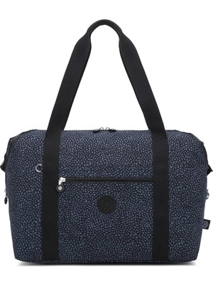 Smart Bags Orta Boy Su Geçirmez Extra Hafif Krınkıl Kumaş El Valizi ve Spor Çantası Puantiye Siyah