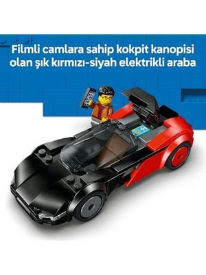 City Elektrikli Süper Araba 60486 – 5 Yaş ve Üzeri Erkek ve Kız Çocuklar Için Sürücü Minifigürü Içeren Yaratıcı Oyuncak Yarış Arabası Yapım Seti, Çocuklar Için Hediye Fikri (109 Parça)