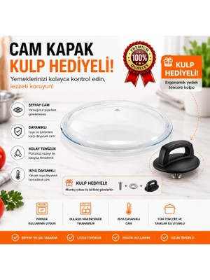 Arcak2 Tüm Markalar Granit Tencere 18 cm  Cam Kapak