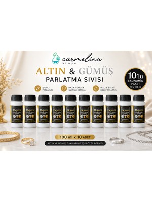 Carmelina 10 Adet 100ML Altın ve Gümüş Temizleme ve Parlatma Sıvısı