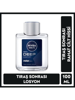 Nivea Men MEN Erkek Tıraş Sonrası Losyon Deep Comfort 100ml,Yenileyici,Ferahlatıcı,Nemlendirici