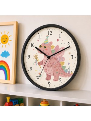Defka Çocuk Odası Duvar Saati - 30 cm - Ahşap El Yapımı - Sessiz Mekanizma