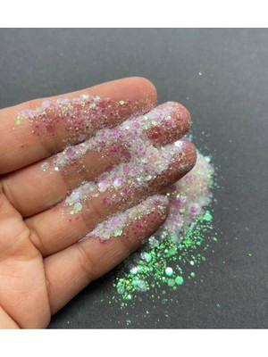 Chunky Glitters Sim Beyaz 4gr Holografik Reçine Tırnak Makyaj Glitter