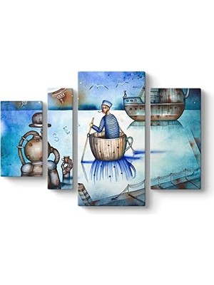 Rüyaya Yolculuk Tablosu 119 x 80-4 Parçalı