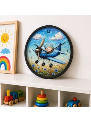 Defka Çocuk Odası Duvar Saati - 30 cm - Ahşap El Yapımı - Sessiz Mekanizma