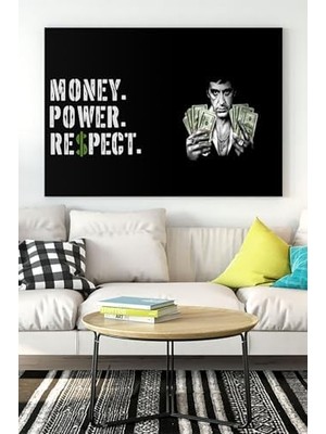 (PSTER17293) Money Power Respect Motivasyon Kanvas Tablo 21 x 30