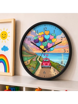 Defka Çocuk Odası Duvar Saati - 30 cm - Ahşap El Yapımı - Sessiz Mekanizma