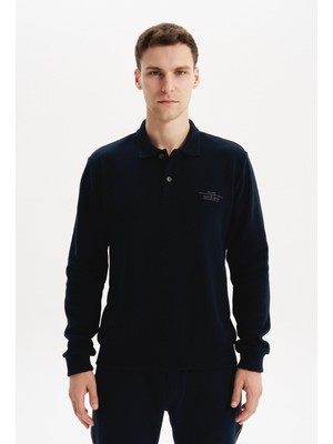 Ar-ma Erkek Polo Yaka Sweatshirt Basic Baskisiz Cepsiz Regular Fit Karbon Firçali Selanik K30564699102