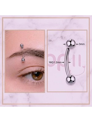 Heppii Cerrahi Çelik Küçük Toplu Piercing Kaş Burun Kulak Dudak Göbek Tragus Helix 6 8 10 mm Bar Tek Adet