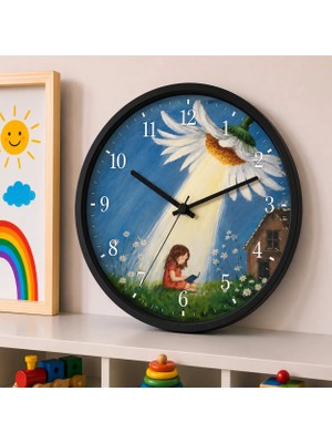 Defka Çocuk Odası Duvar Saati - 30 cm - Ahşap El Yapımı - Sessiz Mekanizma