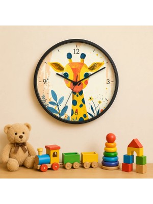 Defka Çocuk Odası Duvar Saati - 30 cm - Ahşap El Yapımı - Sessiz Mekanizma