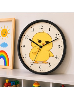 Defka Çocuk Odası Duvar Saati - 30 cm - Ahşap El Yapımı - Sessiz Mekanizma