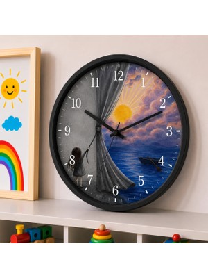 Defka Çocuk Odası Duvar Saati - 30 cm - Ahşap El Yapımı - Sessiz Mekanizma