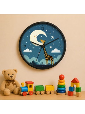 Defka Çocuk Odası Duvar Saati - 30 cm - Ahşap El Yapımı - Sessiz Mekanizma