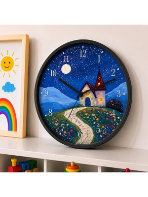 Defka Çocuk Odası Duvar Saati - 30 cm - Ahşap El Yapımı - Sessiz Mekanizma
