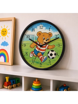 Defka Çocuk Odası Duvar Saati - 30 cm - Ahşap El Yapımı - Sessiz Mekanizma