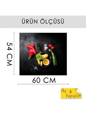 Mutfak Ocağı Arkası Hangisini Pişirelim Duvar Yapışkanlı Folyo - 60X54 cm