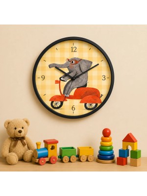 Defka Çocuk Odası Duvar Saati - 30 cm - Ahşap El Yapımı - Sessiz Mekanizma