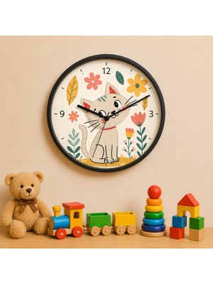 Defka Çocuk Odası Duvar Saati - 30 cm - Ahşap El Yapımı - Sessiz Mekanizma
