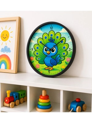 Defka Çocuk Odası Duvar Saati - 30 cm - Ahşap El Yapımı - Sessiz Mekanizma