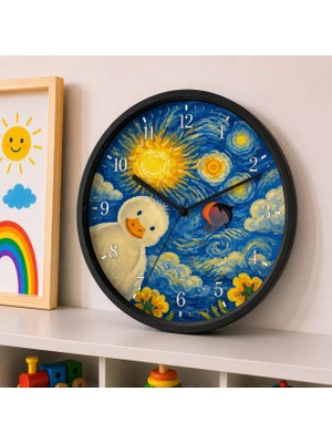 Defka Çocuk Odası Duvar Saati - 30 cm - Ahşap El Yapımı - Sessiz Mekanizma